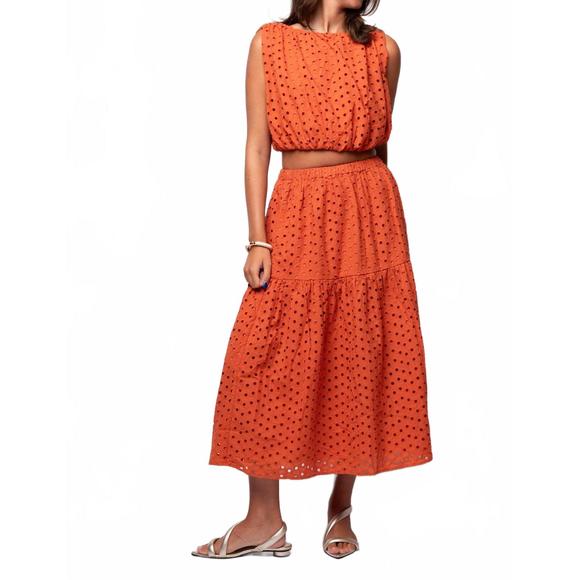 NEW ASTR nalley midi skirt in rust - Picture 1 of 6
